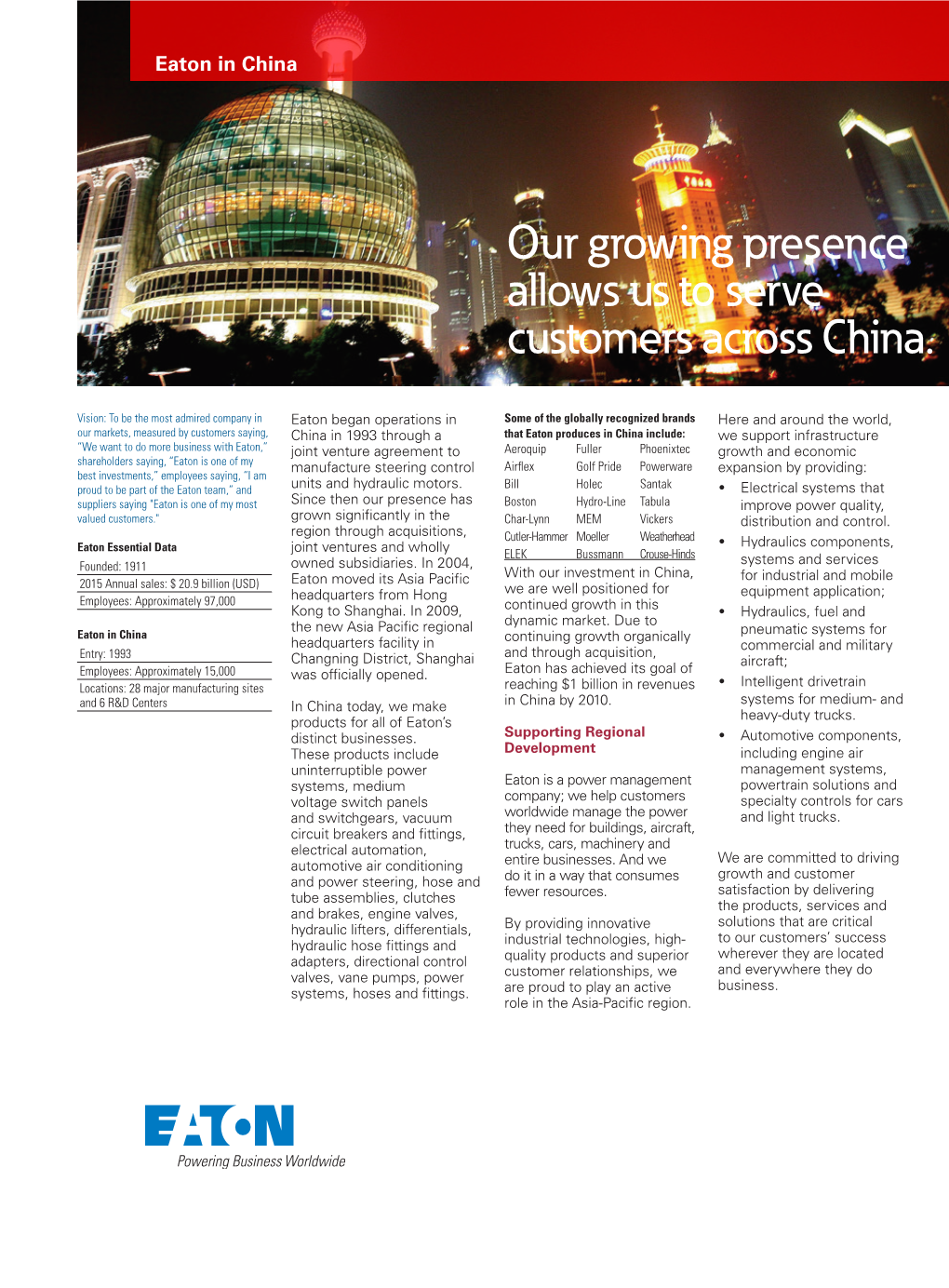 Our Growing Presence Allows Us to Serve Customers Across China