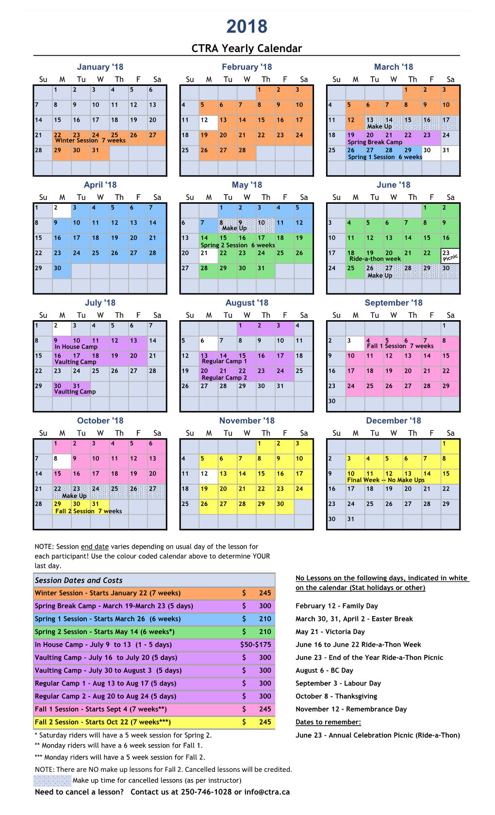 Yearly Calendar with Week Numbers