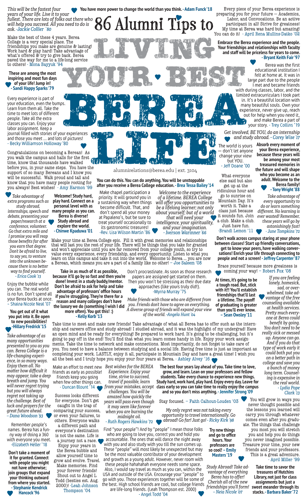 Tips to Living Your Best Berea Life
