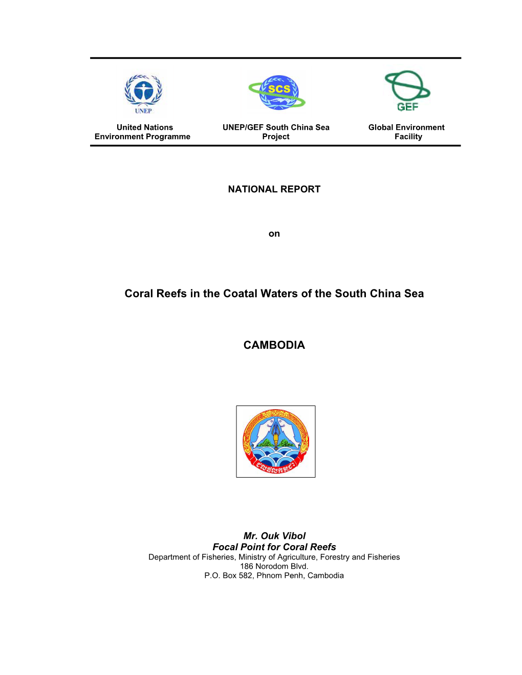 Coral Reefs in the Coatal Waters of the South China Sea CAMBODIA