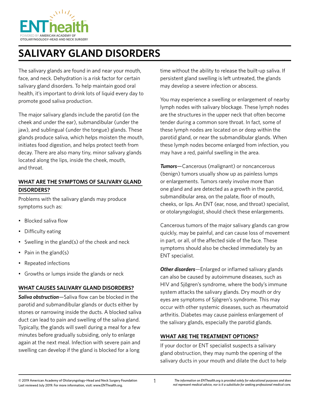 Salivary Gland Disorders