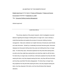 AN ABSTRACT of the DISSERTATION of Brigitte Gaal