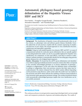 Automated, Phylogeny-Based Genotype Delimitation of the Hepatitis Viruses HBV and HCV