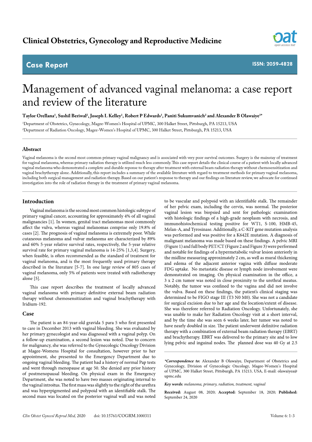 Management of Advanced Vaginal Melanoma