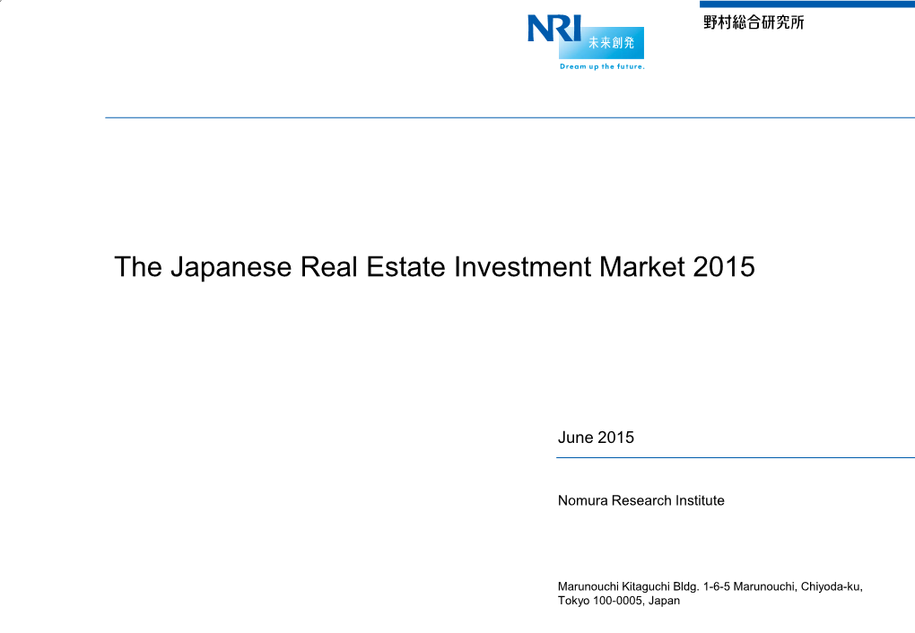The Japanese Real Estate Investment Market 2015
