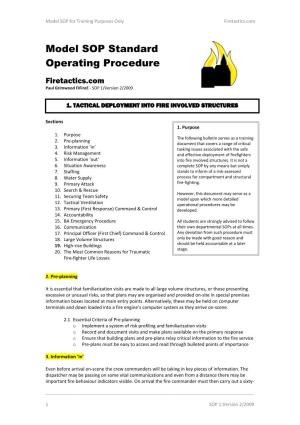 Model SOP Standard Operating Procedure