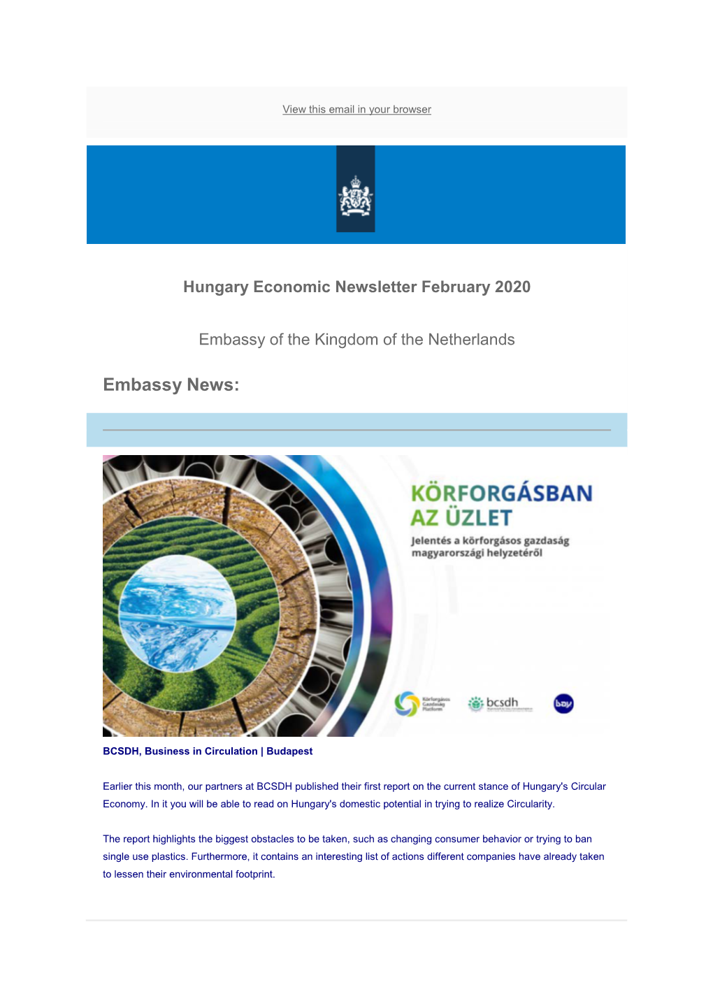 Economic Newsletter February 2020