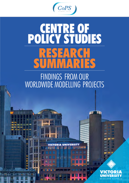 Centre of Policy Studies Research Summaries
