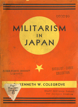 MILITARISM in JAPAN WORLD PEACE FOUNDATION 40 M T