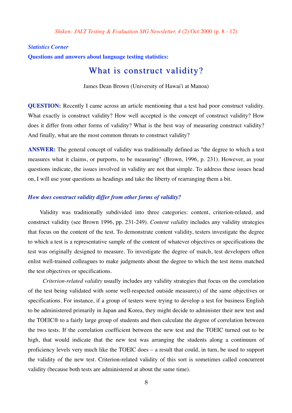 What Is Construct Validity?