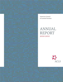 American Council of Learned Societies Annual Report, 2010-2011