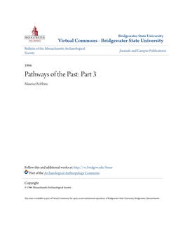 Pathways of the Past: Part 3 Maurice Robbins