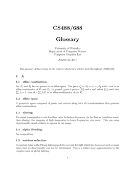 CS488/688 Glossary