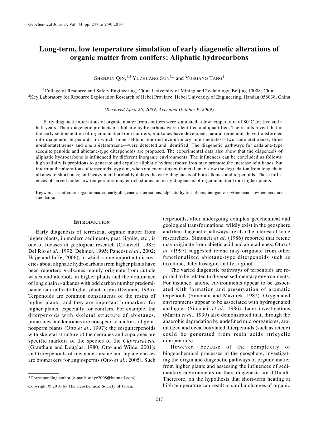 Aliphatic Hydrocarbons