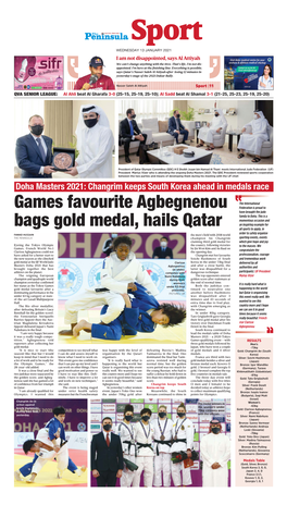 Games Favourite Agbegnenou Bags Gold Medal, Hails Qatar