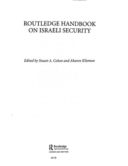 Routledge Handbook on Israeli Security