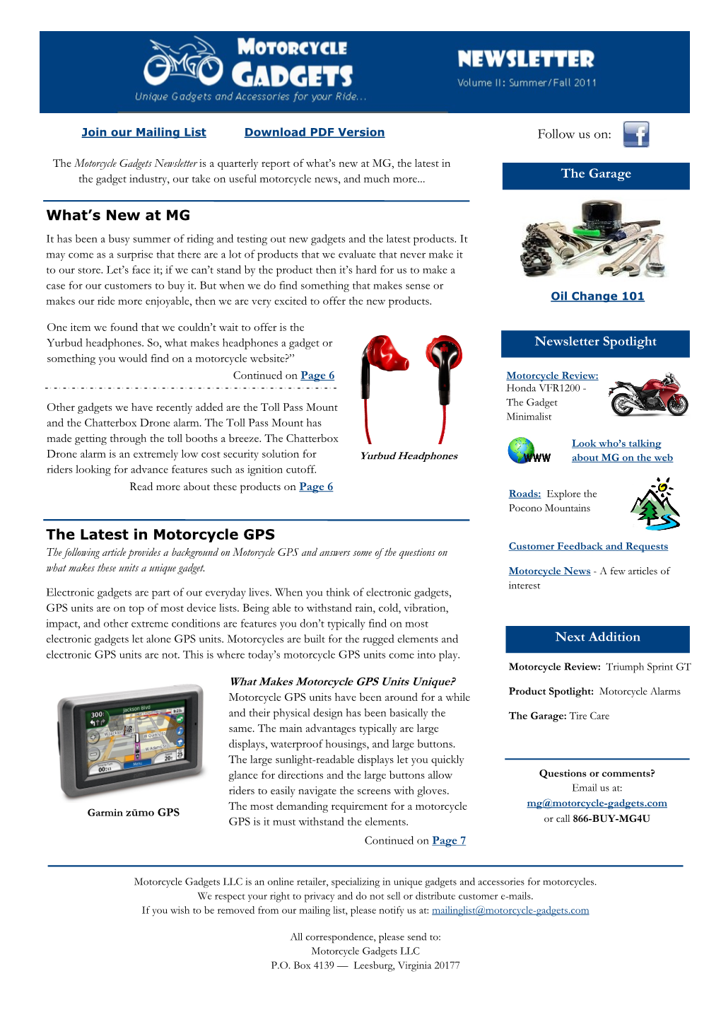 What's New at MG the Latest in Motorcycle GPS the Garage