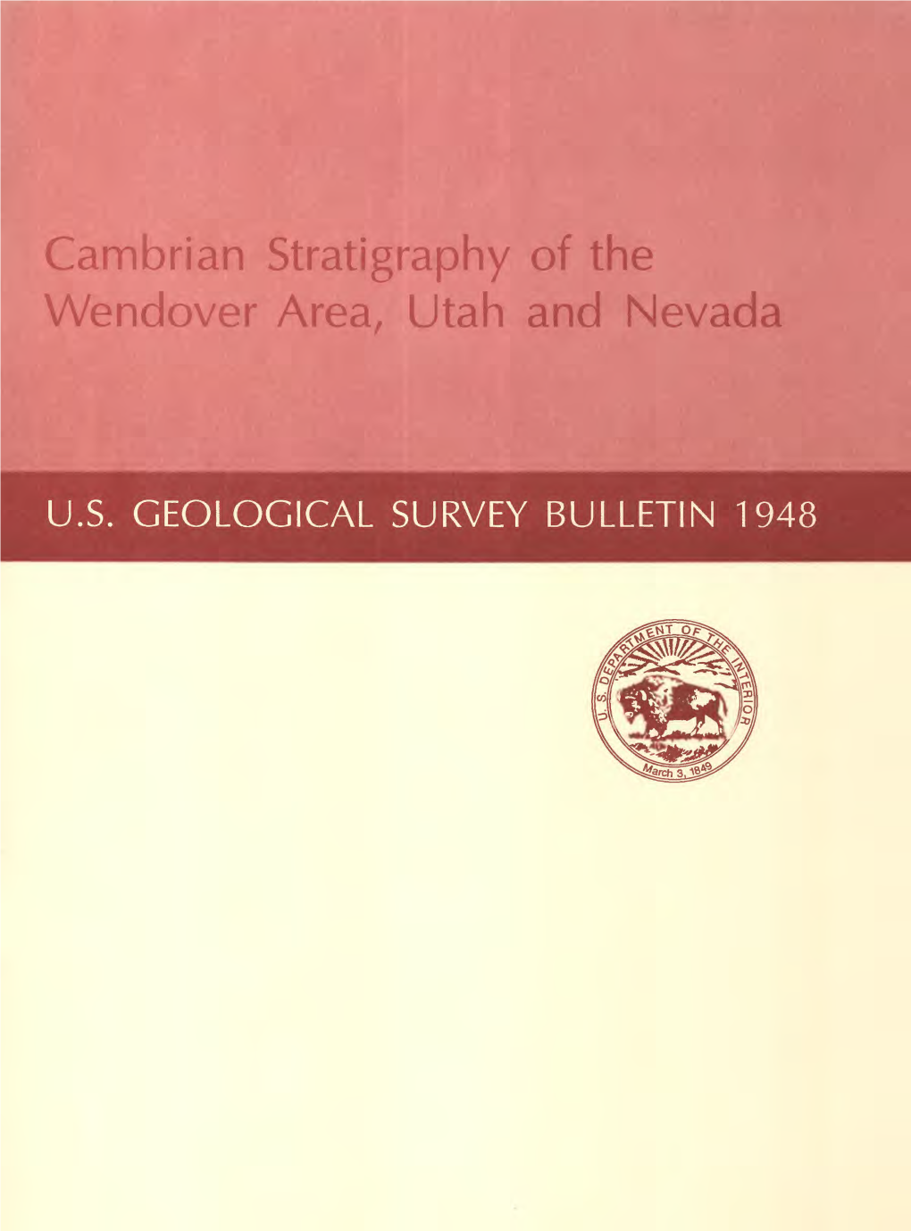 Cambrian Stratigraphy of the Wendover Area, Utah and Nevada