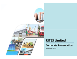 RITES Limited Corporate Presentation November 2019 Disclaimer