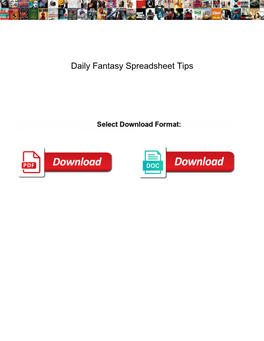 Daily Fantasy Spreadsheet Tips