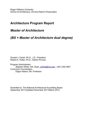 BS + Master of Architecture Dual Degree)