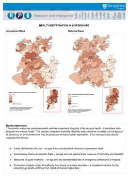 Health Deprivation in Shropshire
