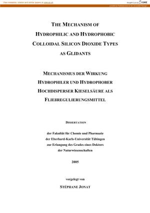 The Mechanism of Hydrophilic and Hydrophobic Colloidal