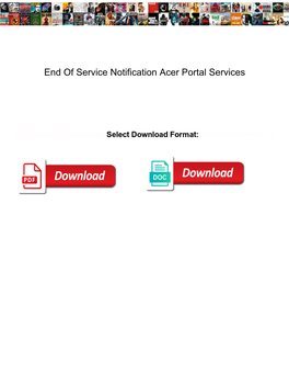 End of Service Notification Acer Portal Services