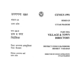 District Census Handbook District, Faizabad, Part XII-A, Series-25