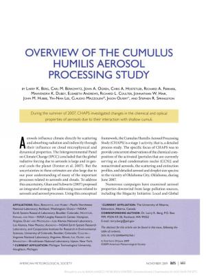 Cumulus Humulis Aerosol Process Study
