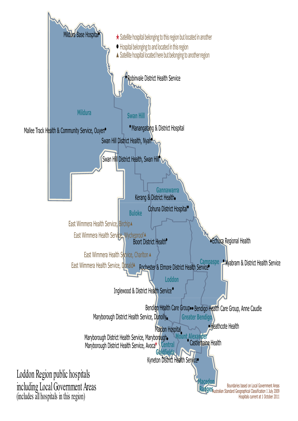 Public Hospitals Including Local Government Areas Loddon Region