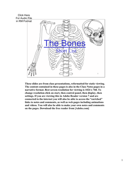 The Bones Short List