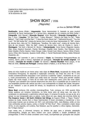 SHOW BOAT / 1936 (Magnólia) Um Filme De James Whale