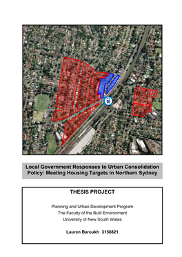 Local Government Responses to Urban Consolidation Policy: Meeting Housing Targets in Northern Sydney