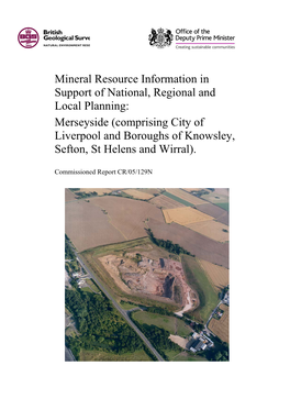 Mineral Resources Report for Merseyside
