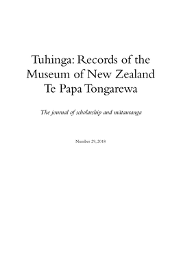 Tuhinga: Records of the Museum of New Zealand Te Papa Tongarewa