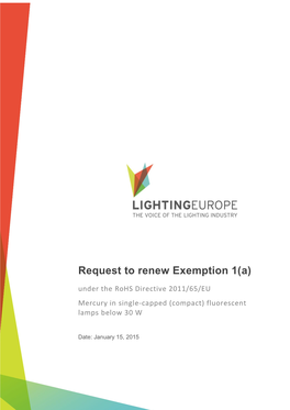 Request to Renew Exemption 1(A)