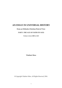 An Essay in Universal History