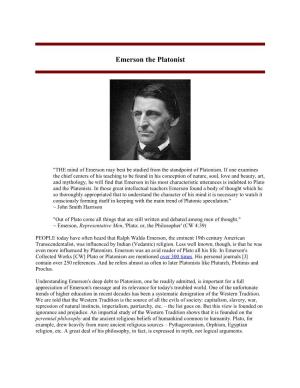 Emerson the Platonist