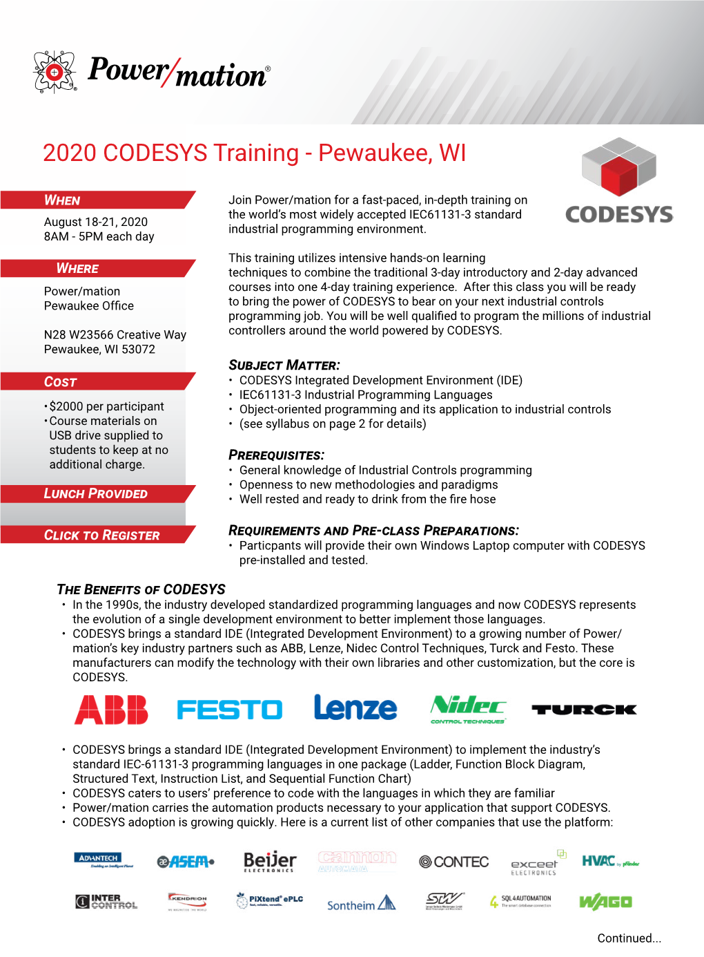 CODESYS 2020 Training