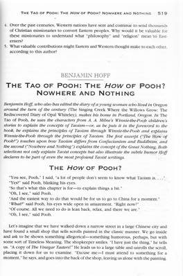 THE Tao of Pooh: the How of Pooh? Nowhere and Norhlng 5 I 9