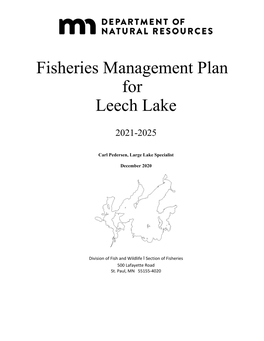 Fisheries Management Plan for Leech Lake 2016