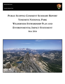 Public Scoping Comment Summary Report, Yosemite National Park