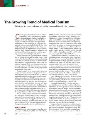 The Growing Trend of Medical Tourism What Nurses Need to Know About the Risks and Benefits for Patients
