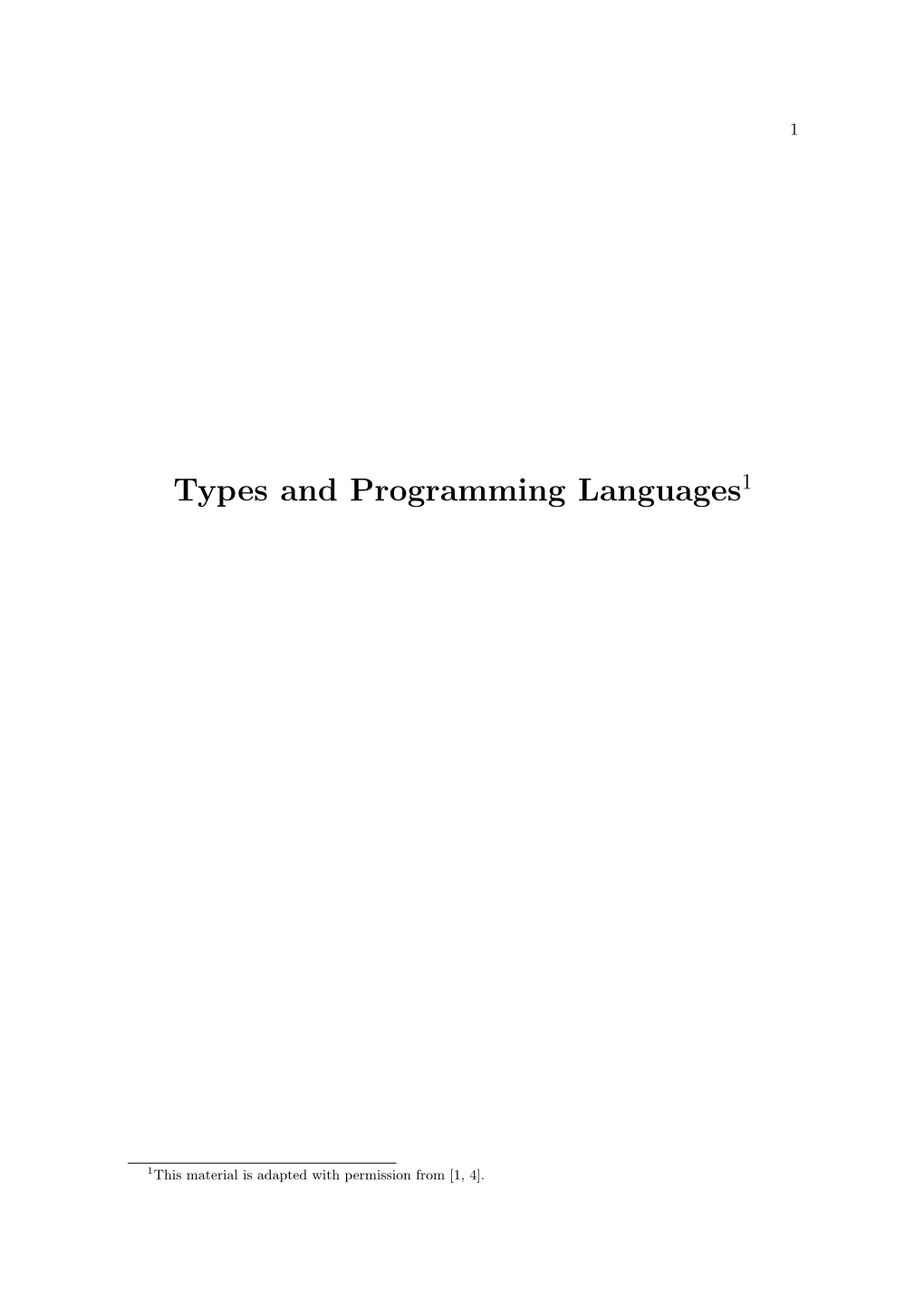 Types and Programming Languages1