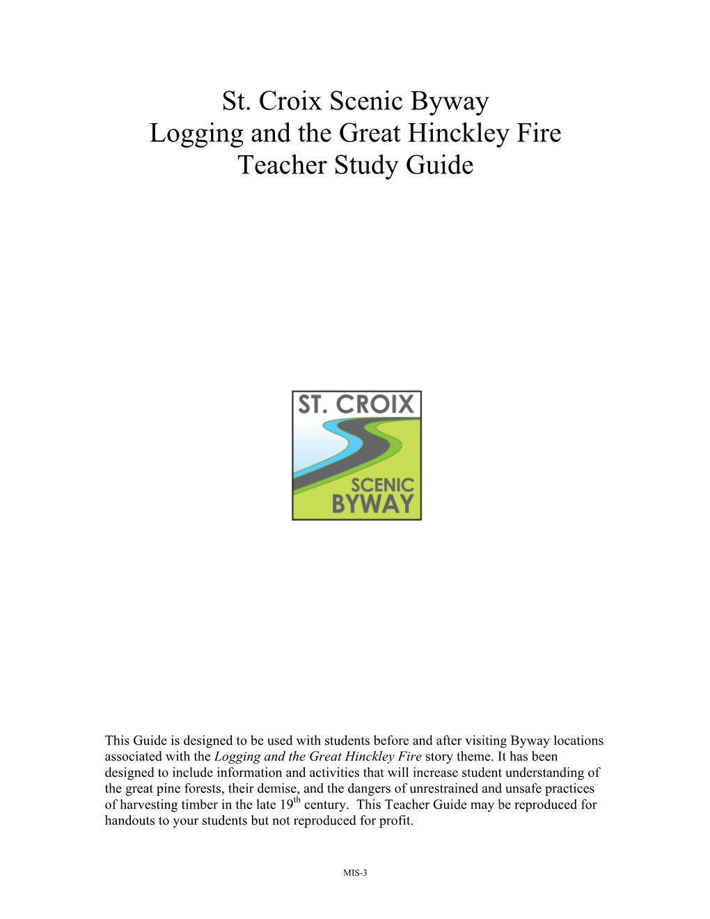 Logging Hinckley Fire Teachers Guide