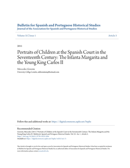 Portraits of Children at the Spanish Court in the Seventeenth Century: the Infanta Margarita and the Young King Carlos II