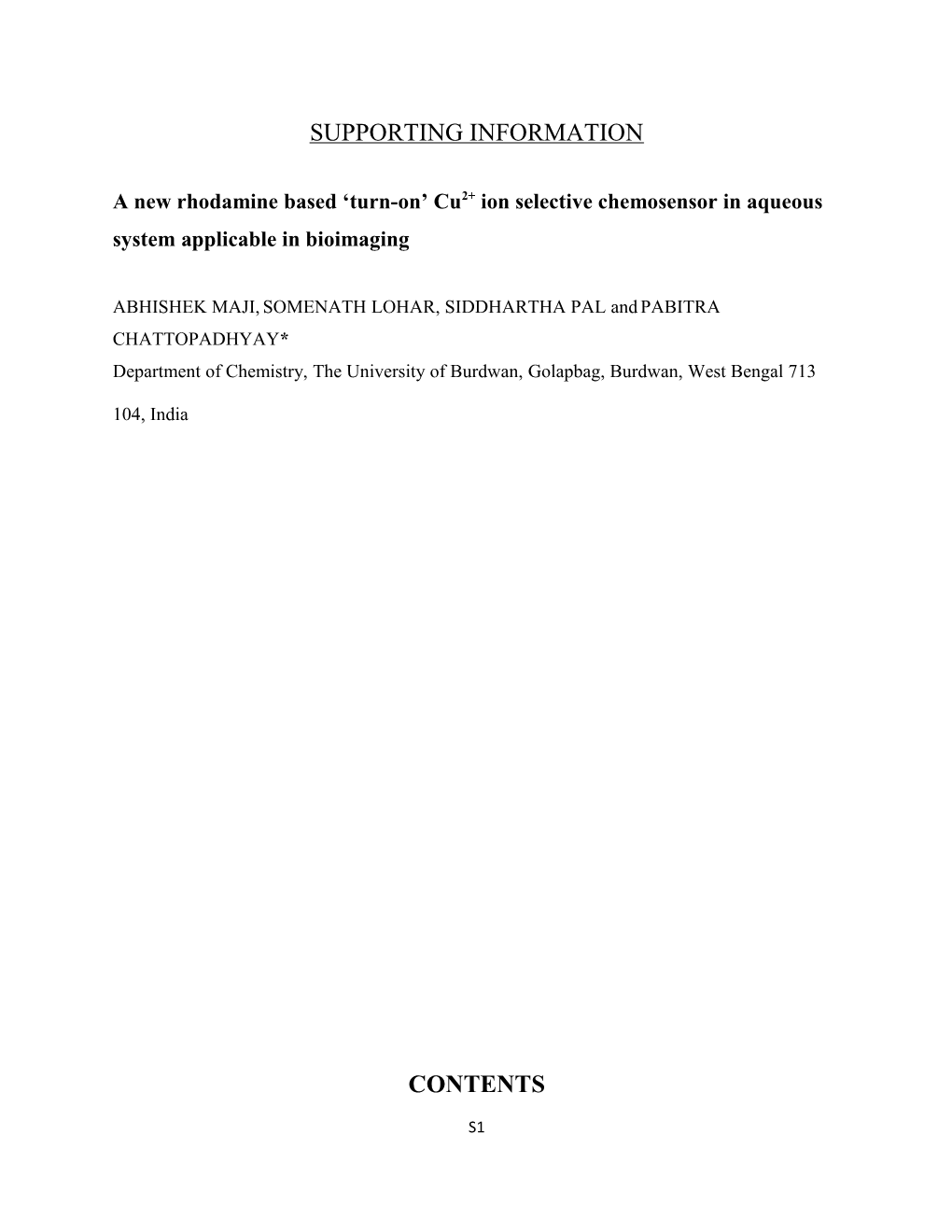 A New Rhodamine Based Turn-On Cu2+ Ion Selective Chemosensor in Aqueous System Applicable