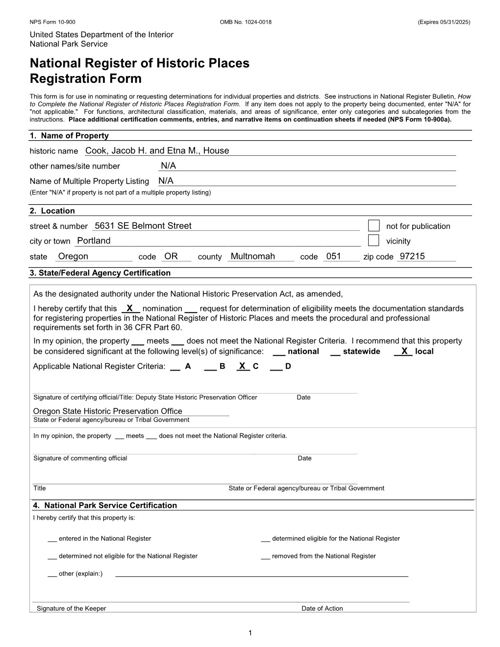 National Register of Historic Places Registration Form