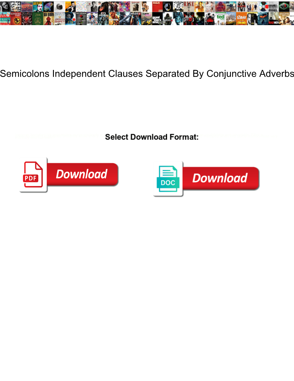 Semicolons Independent Clauses Separated by Conjunctive Adverbs